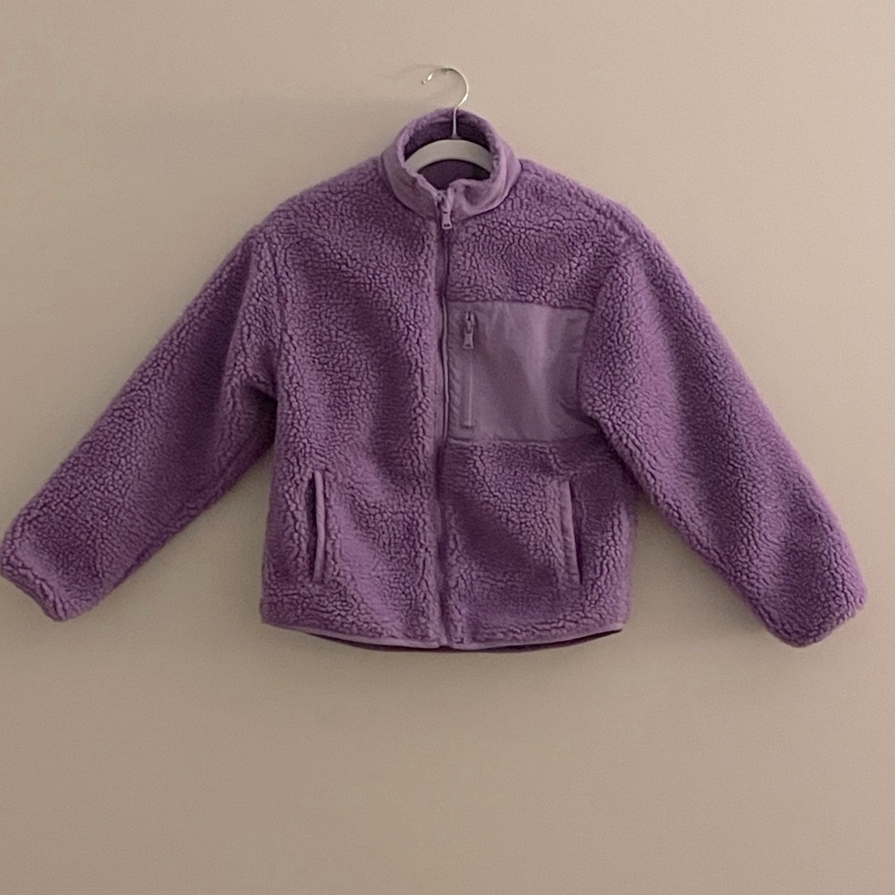 ZARA - Long Sleeve Sherpa Zip Up Jacket